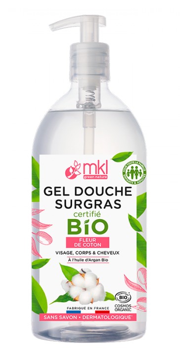 MKL Gel Douche Surgras Certifié Bio Fleur de Coton 1L